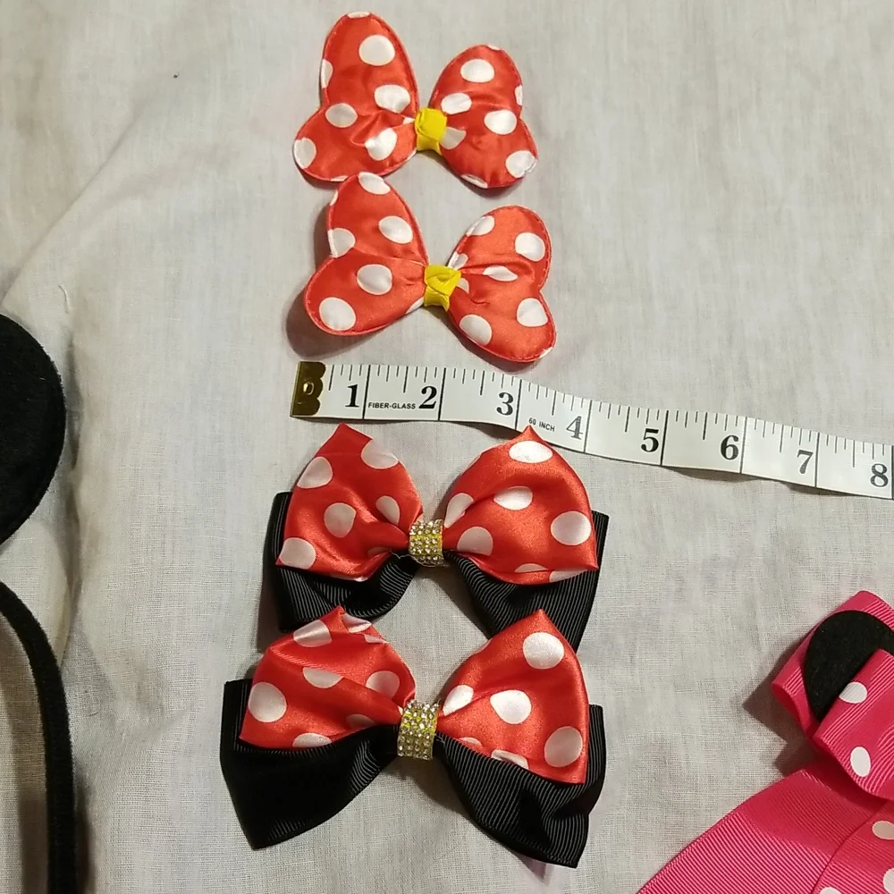 Mouse hair ornament clips bows bundle
